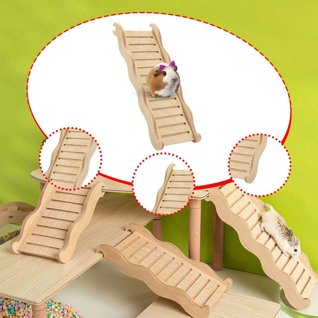 Wooden Hamster Ladder,Ladder Bridge,Activity,Training,Bunny Hutch Ramp Dwarf