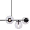 Siena Black Hanging Lamp 6-Flat Clear Lamp E14