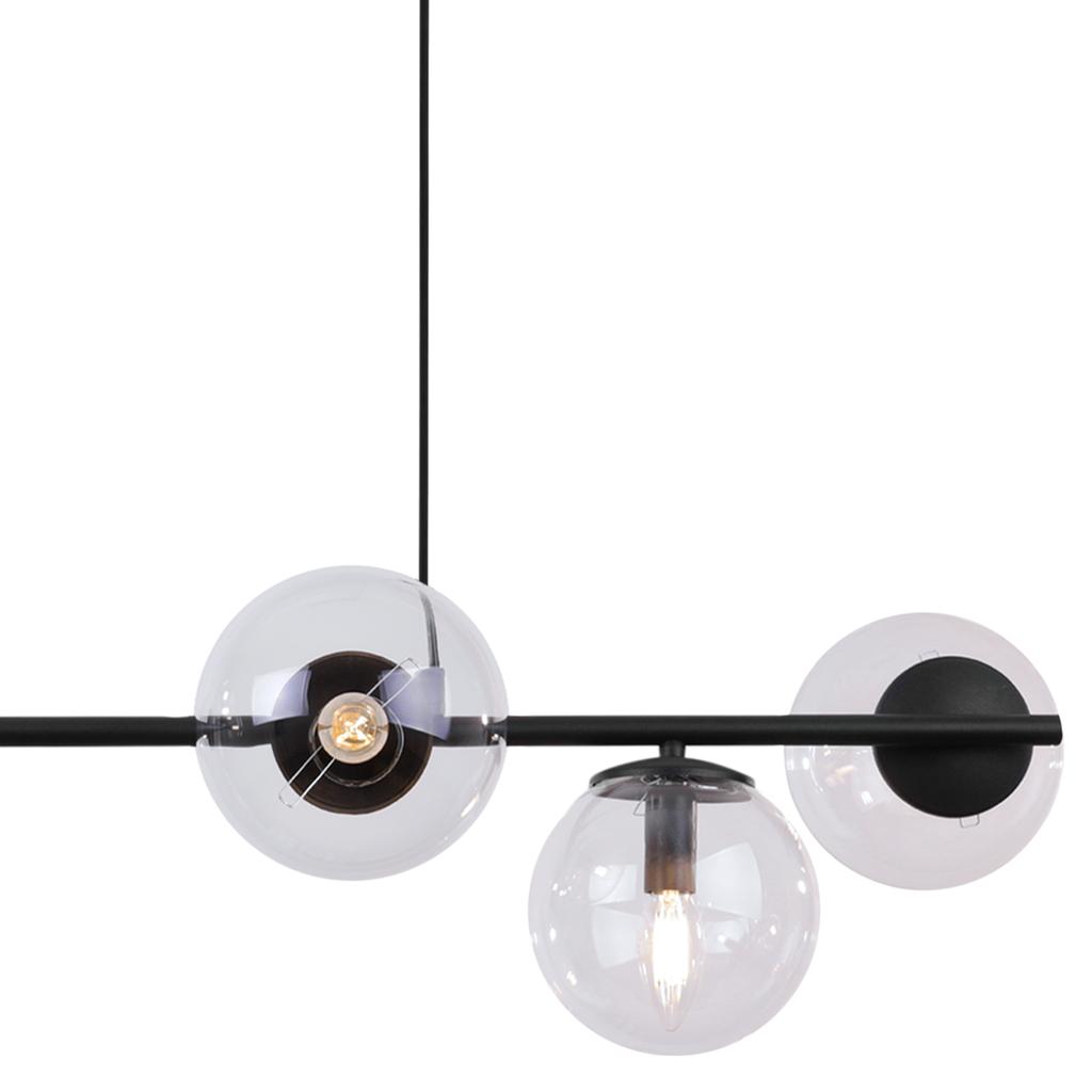 Siena Black Hanging Lamp 6-Flat Clear Lamp E14