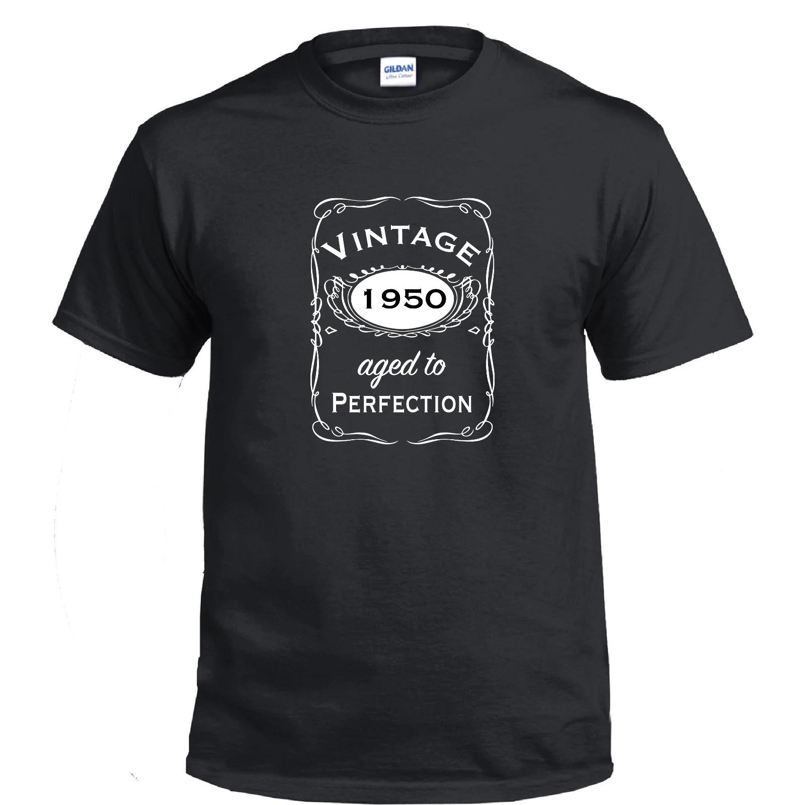Vintage Aged To Perfection 1950 50s Birthday Gift Whiskey Gift Cotton T-Shirt M