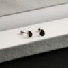 Stainless Steel Geometric Black Series Stud Earrings, Cross Simple Earrings, Love Dripping Oil Personalized Earrings