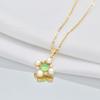 Cross Emerald Necklace Women'S Light Luxury Retro Trend Versatile Collarbone Chain
