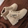 Women‘s Shoes Cotton Height-Increasing Large Size Thick-Soled Long Boots Cold-Resistant Warm.