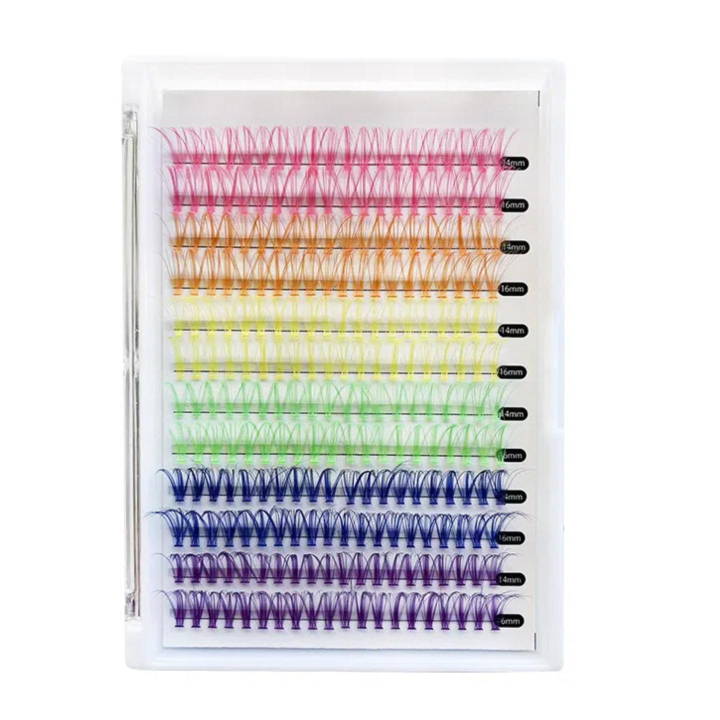 

Набор для ресниц BoldFest Lash Fantasy, Многоцветные пучки ресниц + Профессиональные инструменты, Набор красочных сегментированных ресниц-пучков большого объема с клеем и пинцетом A05 Plus(240Duo)