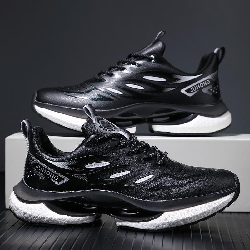 Men's Cross-Border Lightweight Dad Sneakers with Breathable Mesh & Popcorn Soles for Casual Running