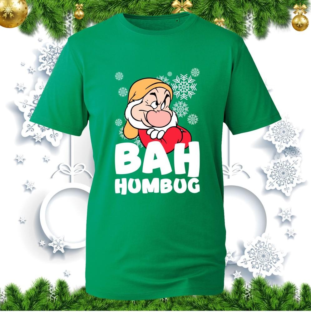 Bah Humbug Grumpy Old Christmas Tshirt Funny Sarcastic Xmas Santa Hat Gift Top S