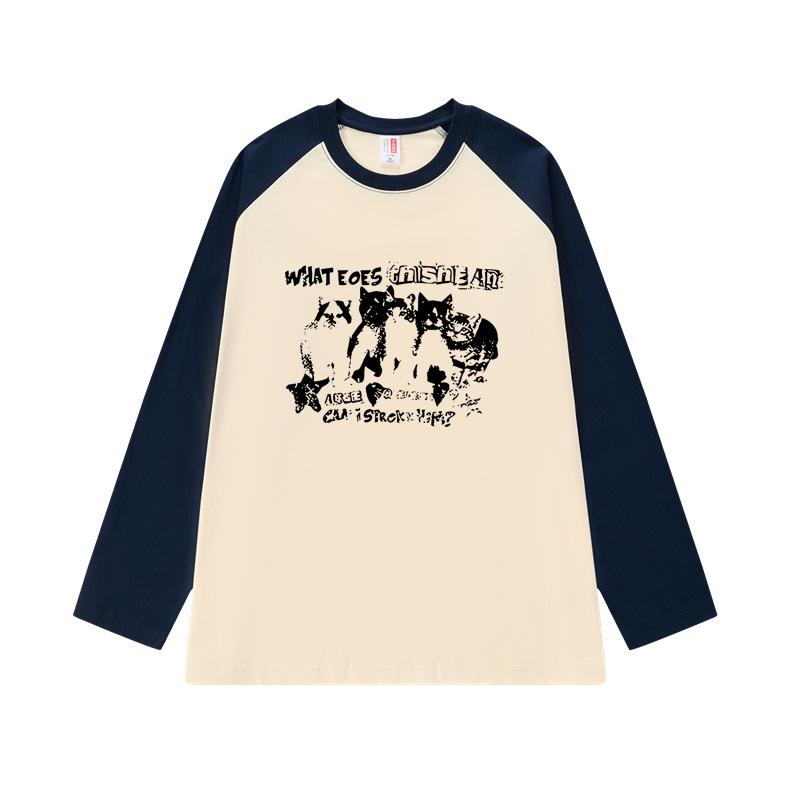 Women's T‑Shirt Raglan Sleeve Color Block Top Loose Fit 100% Cotton Casual Plus Size Short Long Sleeve For Summer Autumn