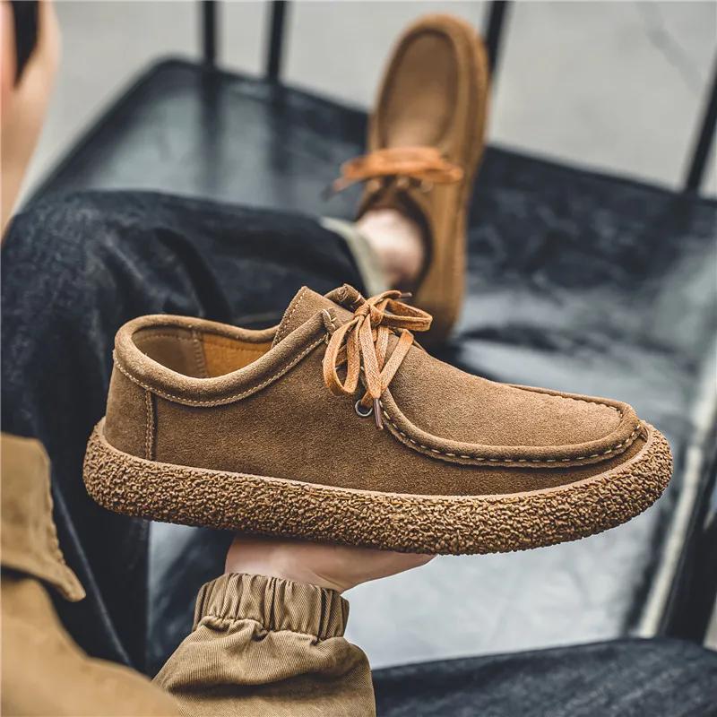 Mode Slipper für Herren Wildleder Freizeitschuhe Schnürschuhe Herren Leicht Bequeme Fahrschuhe Herren Outdoor Oxfords Schuhe