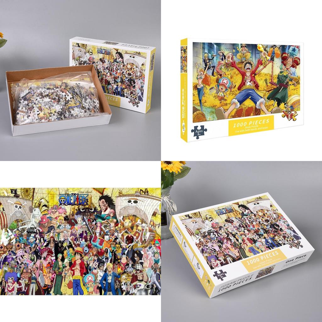 1000 Piece Paper Puzzle Sea Pirate King Collection, Miniature Cartoon Flat Puzzle