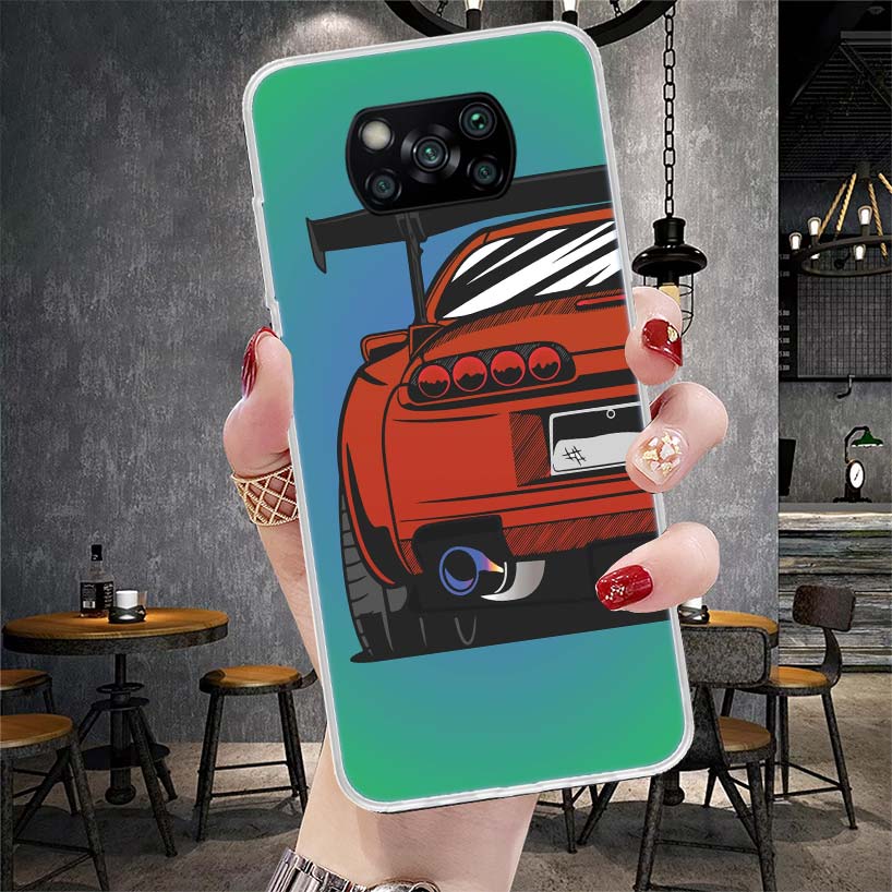 Japan JDM Sports Cars Comic Soft Phone Case For Xiaomi Redmi 15C 15 13C 13 Poco X5 X6 X7 F7 Ultra M7 12C 12 10 10C 9C 9A 9T 9 Fu