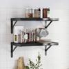 VidaXL Wall Shelves 2 Pcs 50x30 Cm Black Stainless Steel, Floating Shelf, Wall Display Shelf, Panel 3214518