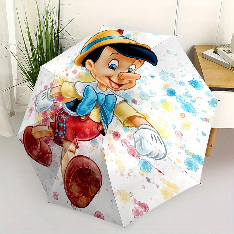 

Disney Pinocchio, Watercolor Automatic Open/Close Fashion umbrella - Cute Umbrella with Cute Design, Portable 3-Fold Compact Umbrella for Me