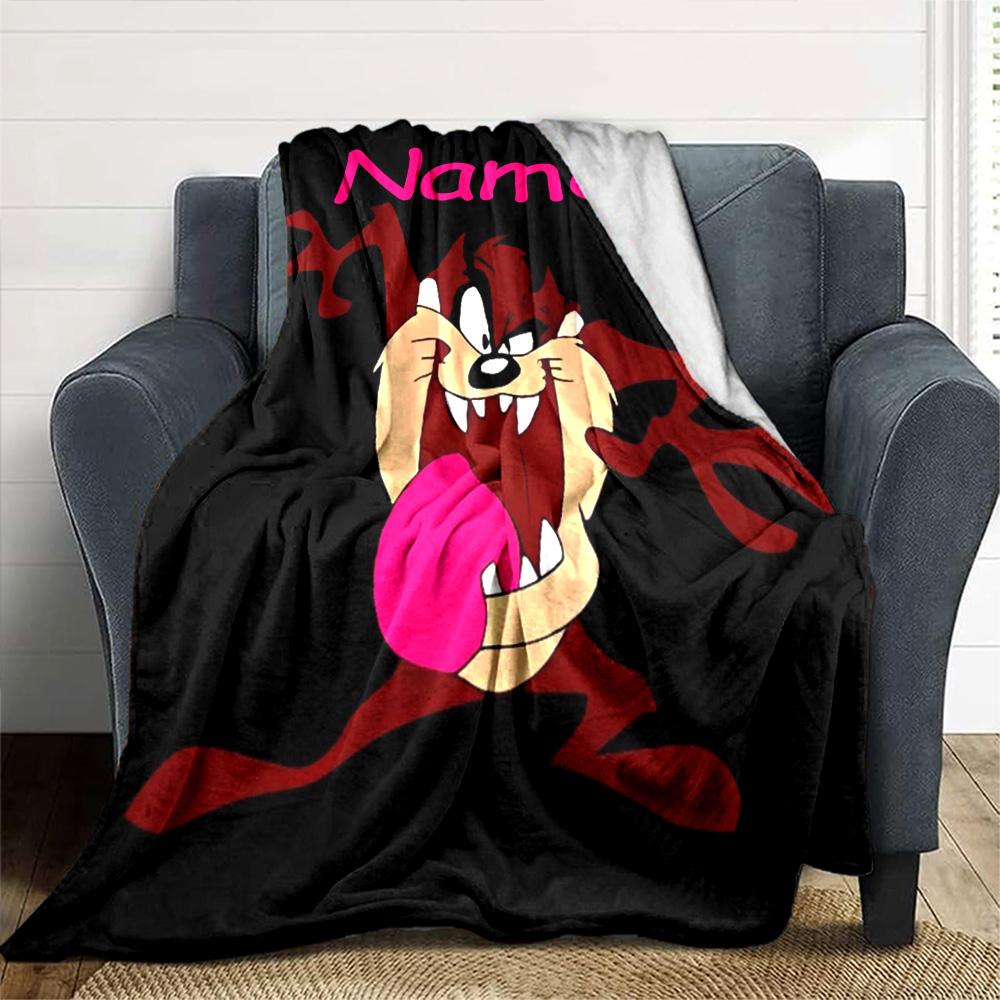 Customiz Name Personality Taz-Mania Blanket Soft &Warm Sofa Office Bed Travel Lunch Break Blanket, Gift Suitable All Seasons