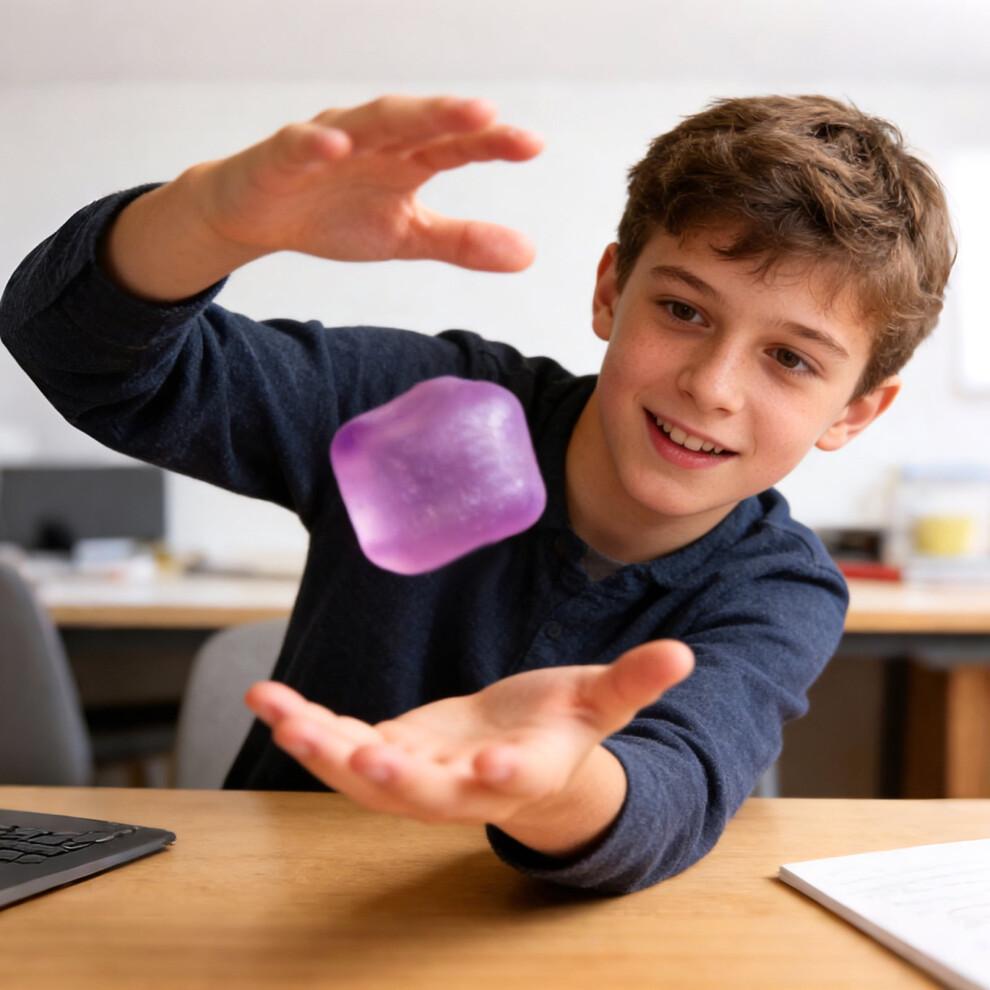 1-pack Stresskub Squishy Stressbollar för Vuxna Barn Sensorisk Fidgetleksak för Din Bästa Avkoppling och Chili - Fidget Ice Cubes One Cube