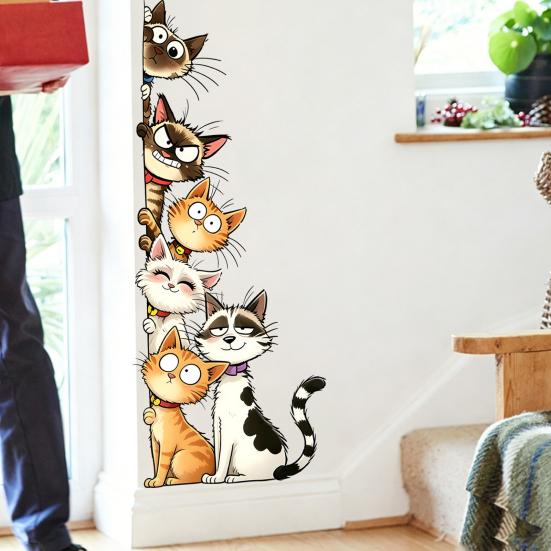 Durable Outdoor Window Decals Cute Cartoon Cats/Dogs Wall Stickers, Waterproof PVC Decals, Peel And Bathroom Glass Stickers Stick