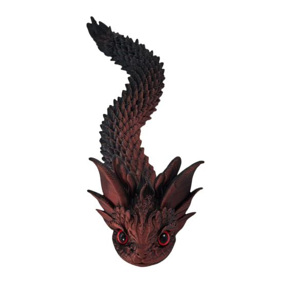 3D Printed Snake Figurine Flexible Articulated Snakes Model Stress Relief Fidget Toy for Home Office Desk Ornament Aquarium Landscape
