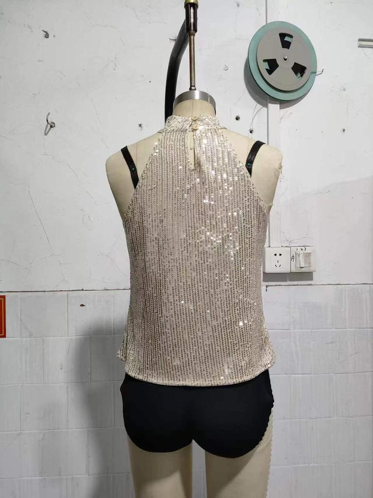 2023 Women's Sequin Camisole Vest - European & American Autumn Party Essential