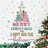 Christmas Home Wall Decoration Wall Sticker Self-adhesive Festive Atmosphere Watercolor Christmas Tree Snowflake Window Sticker