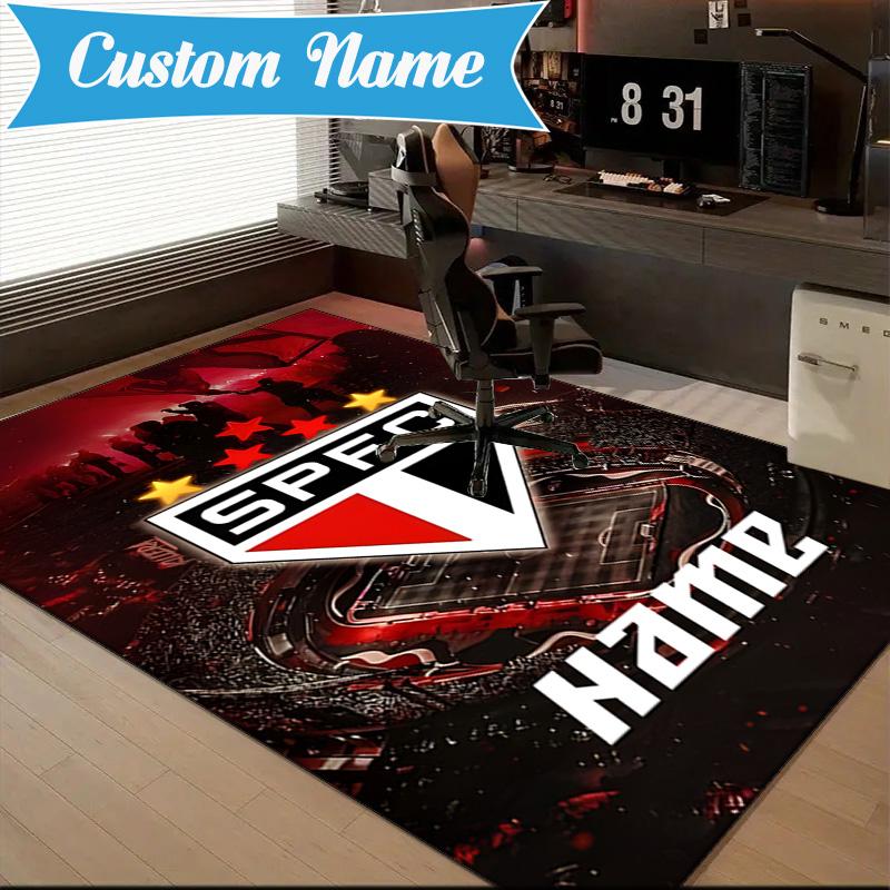 Custom Name SPFC Stars Stripes Rug Game Carpet, Floor Mat for Bedroom Living Room Entryway Rug, Home Decor Idea Gift for Christmas birthday
