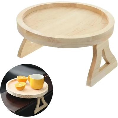 Sofa Tray Table Sofa Armrest Clip-On Tray Natural Pine Wood Sofa Practical TV Snack Tray for Remote Control Drinks Food Holder