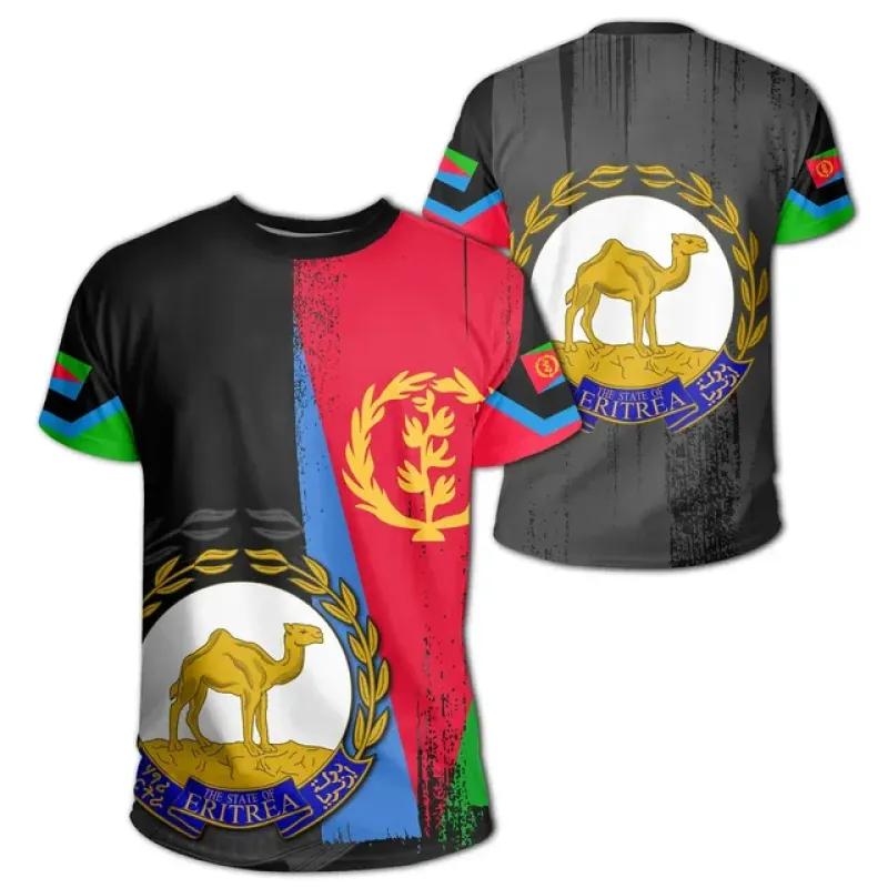 Letní Plus Malé Dámské Eritrejská Vlajka Krátký Rukáv 3D Tištěné Africké Pánské Tričko Dropshippingeri-united Eritrejské Tričko