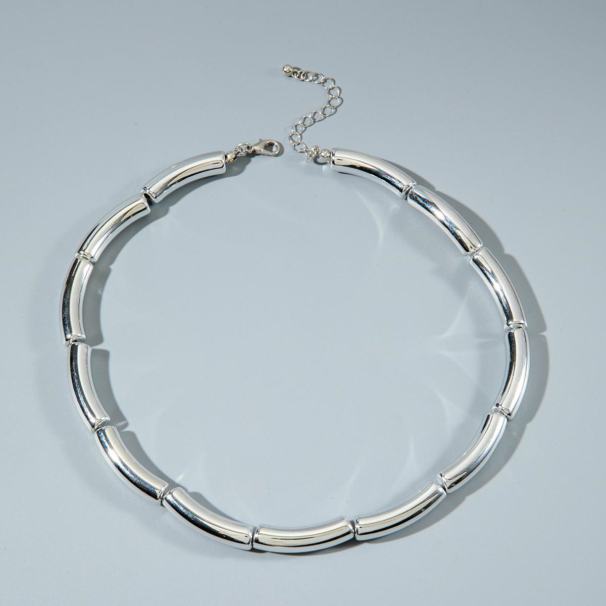 Модное минималистичное металлическое текстурное геометрическое круглое короткое ожерелье для женщин, ювелирные изделия в стиле хип-хоп-панк, колье-чокер