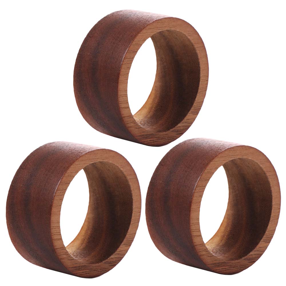 3PCS Wood Wooden Napkin Rings Versatile Table Napkin Holder Simple Napkin Buckle  Home