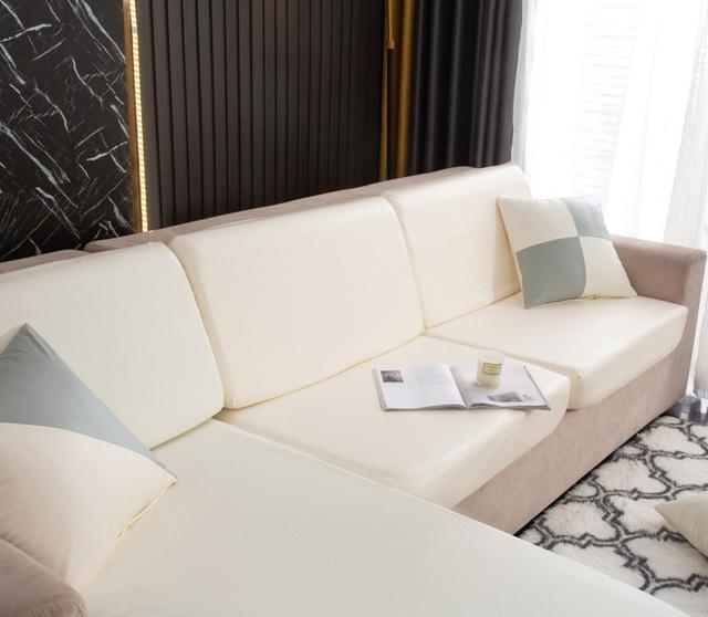 New Product Pu Leather Sofa Cushion Pad Cover Solid Color Sofa Cover Four Seasons Waterproof Sofa Furniture Slipcovers Dining Chair Couch Cover