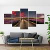 5Pcs Lavender Field Farm Road Decor Paintings HD Print No Framed 5 Panel Room Decor Abstract 5 Pieces Pictures Wall Home Decor