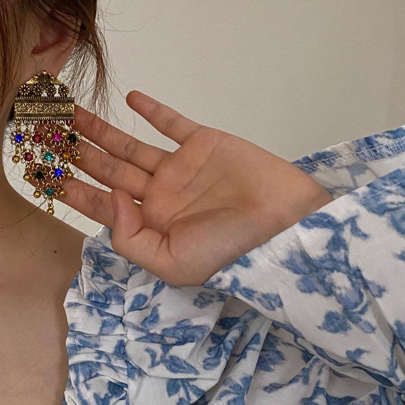 

DIMANAF 2023, серьги Four Seasons, ретро-аксессуар, длинные серьги с листьями в этническом стиле, простые аксессуары, серьги 282