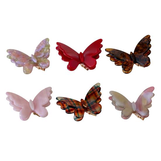 baizihuahu Side Bang Hair Clip, Three-Dimensional Butterfly Decor Hairpin, Acetate Plate Accessories for Secure Bangs And Half-Tied