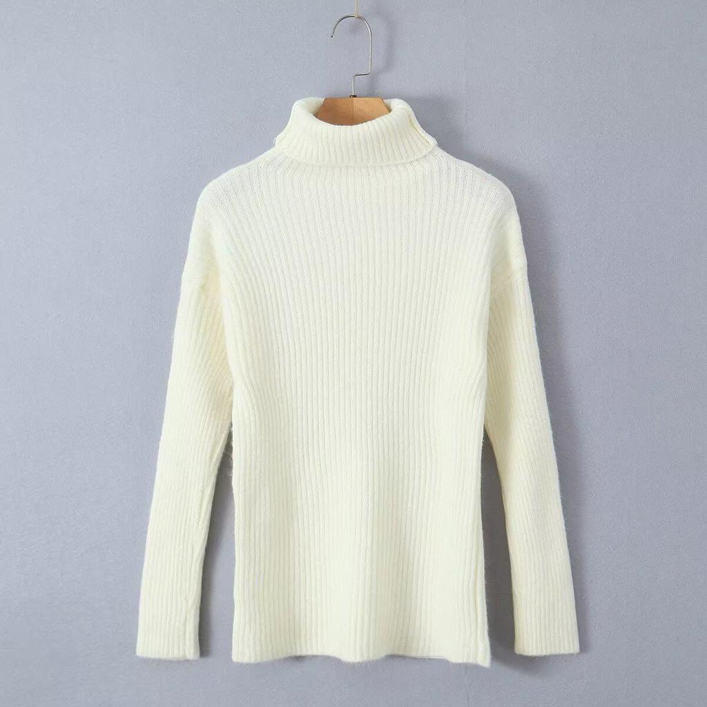 2024 Autumn Women's High Neck Long Sleeve Sweater - European American Style, Casual & Versatile Fashion