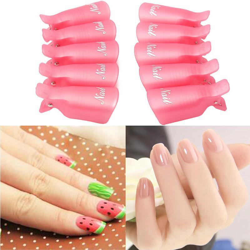 Sets Acrylic Plastic Nail Art Soak Off Cap Clip UV Gel Polish Remover Wrap Tool