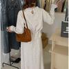 Casual Temperament Knitted Sweater Set Women's New Lace Lace Splicing Pullover Sweater + Skirt