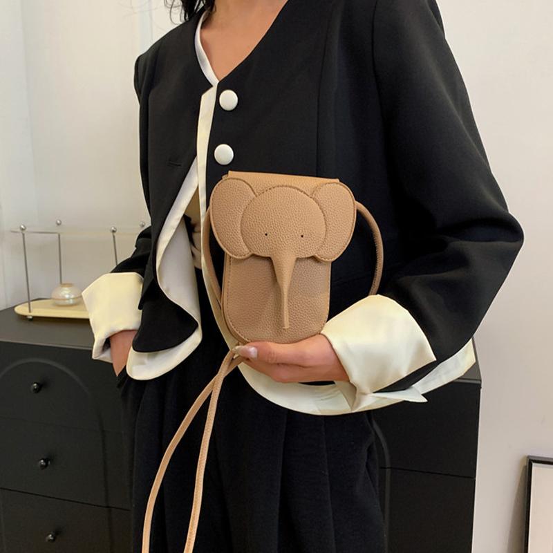 PU-Leder Baby Elefant Münzbörse Damen Tasche Anhänger Kreativer Kartenhalter Aufbewahrung Lippenstift Umschlag Reißverschluss Geldbörse