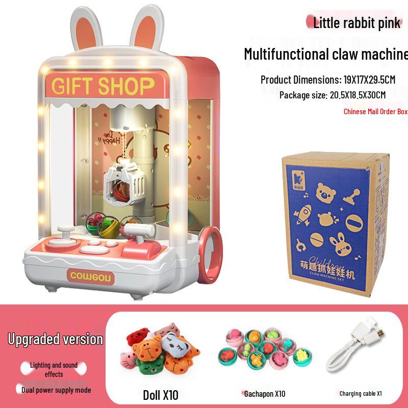 Large Claw Machine Toy for Kids - Grab Plush Toys - Mini Household Birthday Gift for Boys & Girls