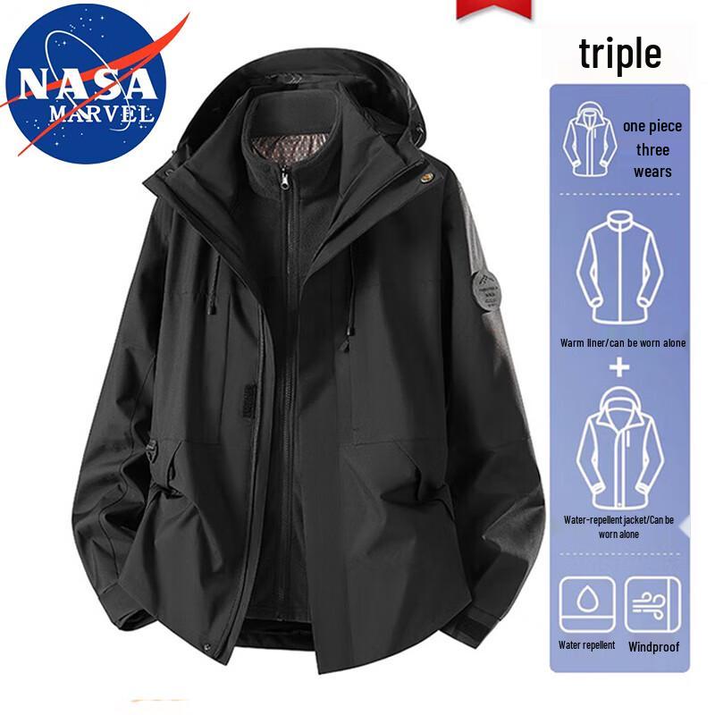 

NASA MARVEL Men s 3-in-1 Hooded Outdoor Jacket L