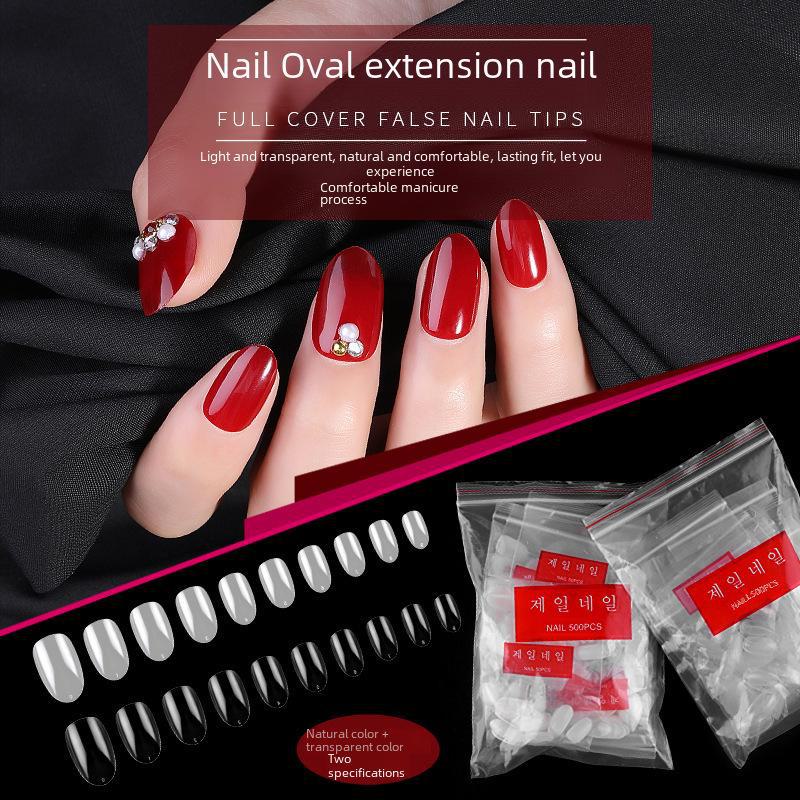 Kore Kısa Oval Şeffaf Tırnak Uçları Salonlar İçin