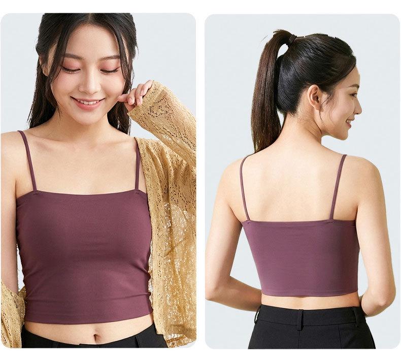 

Ice Silk Bandeau Camisole with Chest Pads - Strapless Summer Top for Women One Size (40-58 kg)