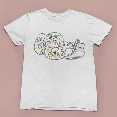 Led Zeppelin III Logo T-shirt, Unisex White Cotton T-shirt, Size S-5XL