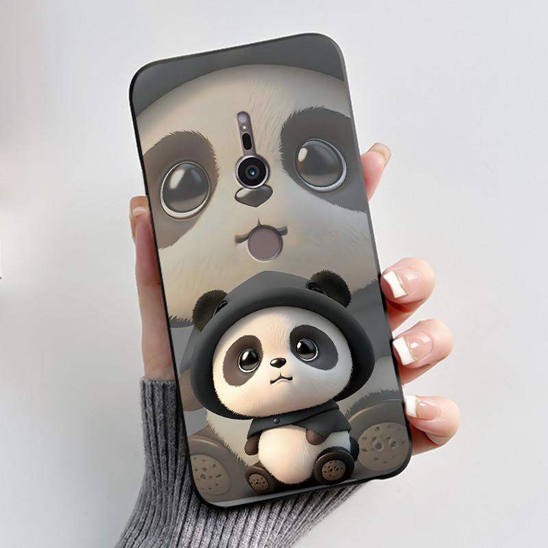 Case For sony Xperia XZ2 XZ3 Black Silicone Soft TPU Phone Case sony XZ2 XZ3 Luxury Cute Love Rabbit Funny Protective Back Cover