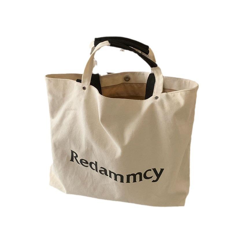 Korean Casual and Versatile Commuter Canvas Bag for Women's Large Capacity Shoulder Bag Hand Tote Bag Student Carrying Book Bag