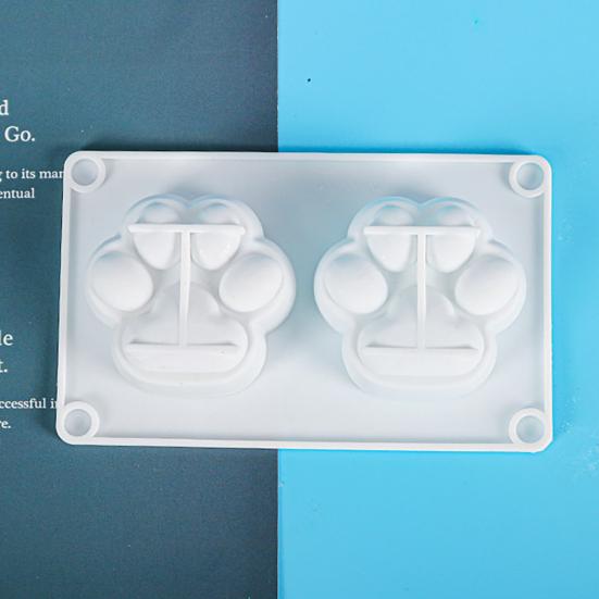 Silicone Mold 2 Cavity Heat-resistant DIY Mini Variety Cat Claw Silicone Mold for Handicraft