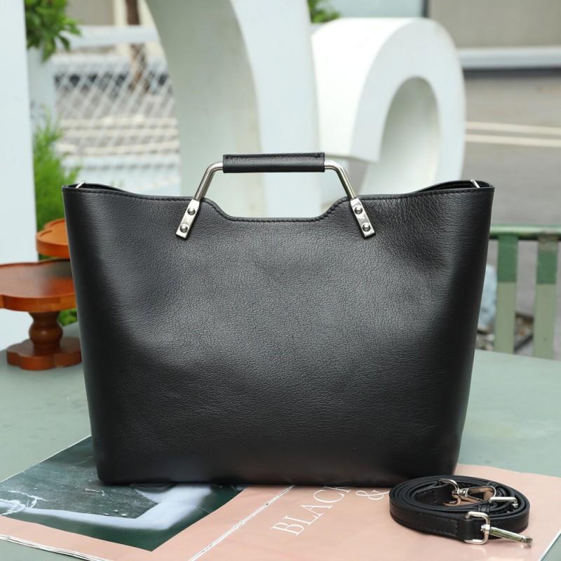 Fashionable High-End Leather Tote Bag Women Large Capacity Natural Handbag Commuting Leisure Crossbody