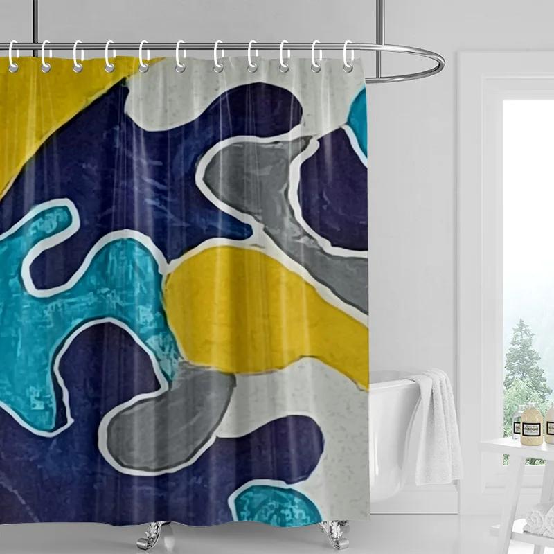 Watercolor Rose Shower Curtain-Dusty Blue Plants Bathroom Decoration Spa Bathroom Waterproof Floral Shower Curtain W90xH180cm