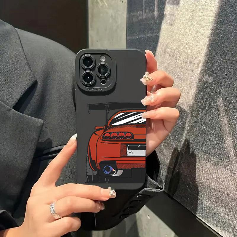 Phone Case For iPhone 14 13 15 16 Pro Max 11 12 Mini Plus X XR XS Max SE 2022 Stylish Car Pattern Shockproof Soft Back Cover