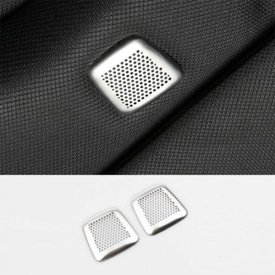 For BMW X3 G01 X4 G02 2018- Silver Steel Roof Microphone Cover Decoration 2X