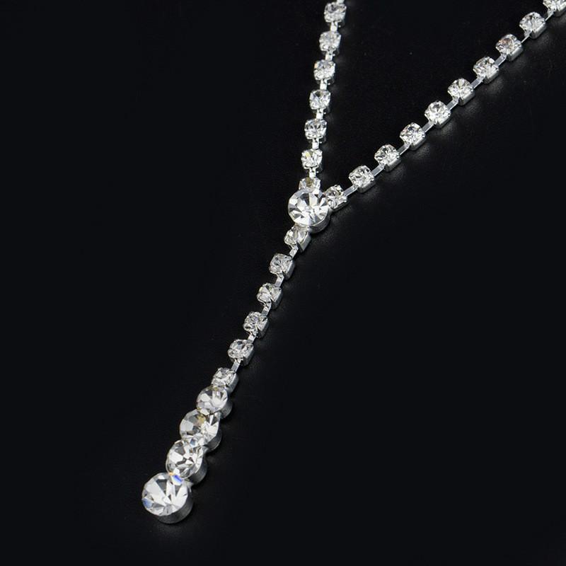 Modisches Schmuckset mit Tropfenkristallen und Strasssteinen, Halskette und Ohrringen, Schmuckset für Brautjungfern, Hochzeit, Kleidungszubehör