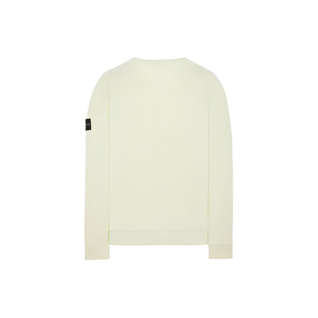Stone Island Plain Logo V-Neck Single-Breasted Straight Hem Long Sleeve Knit Sweater Men sweater White 801562556-V0001