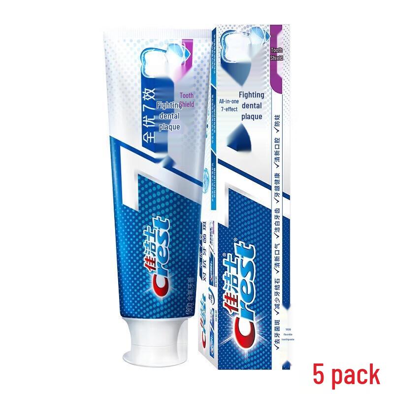 

Crest 7-Effect Plaque Fighting Tea Fresh Fluoride Toothpaste, 180g (5-Pack)